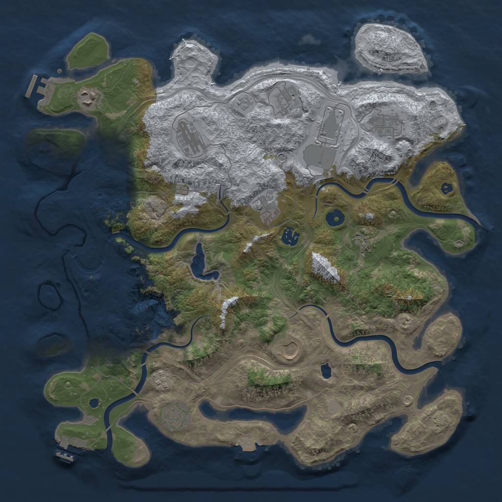 Rust Map: Procedural Map, Size: 4250, Seed: 1687234196, 17 Monuments
