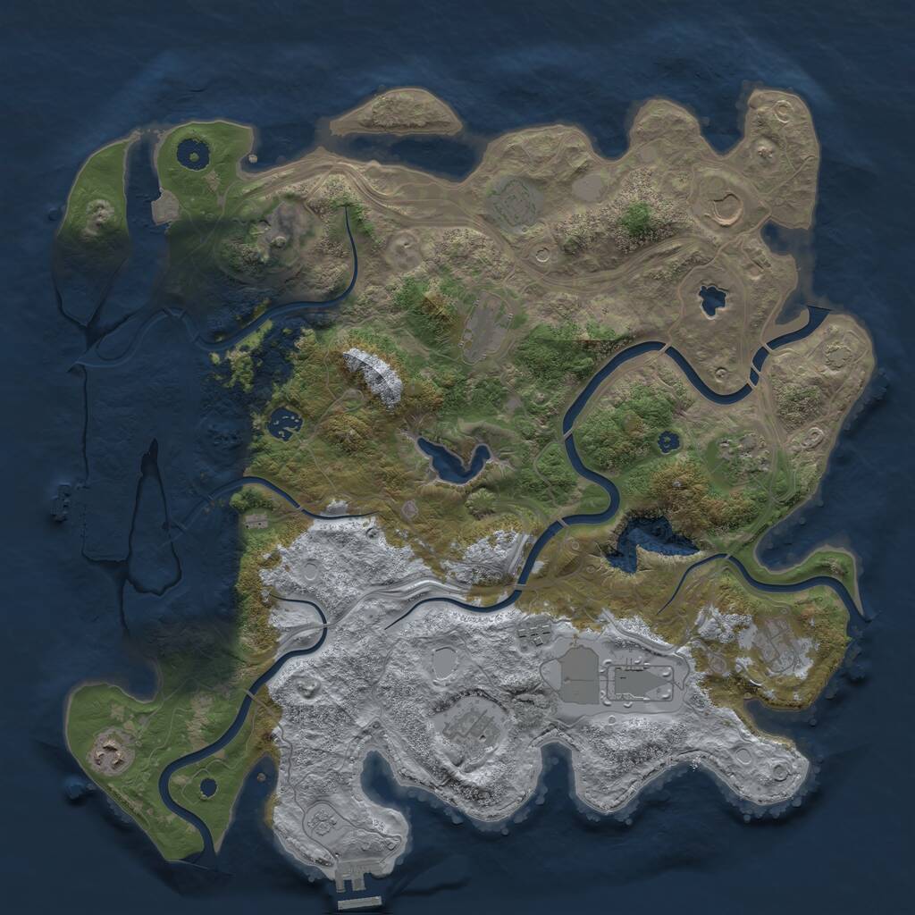 Rust Map: Procedural Map, Size: 4250, Seed: 712005359, 17 Monuments