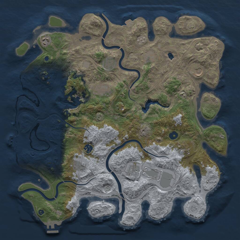 Rust Map: Procedural Map, Size: 4250, Seed: 867316650, 17 Monuments