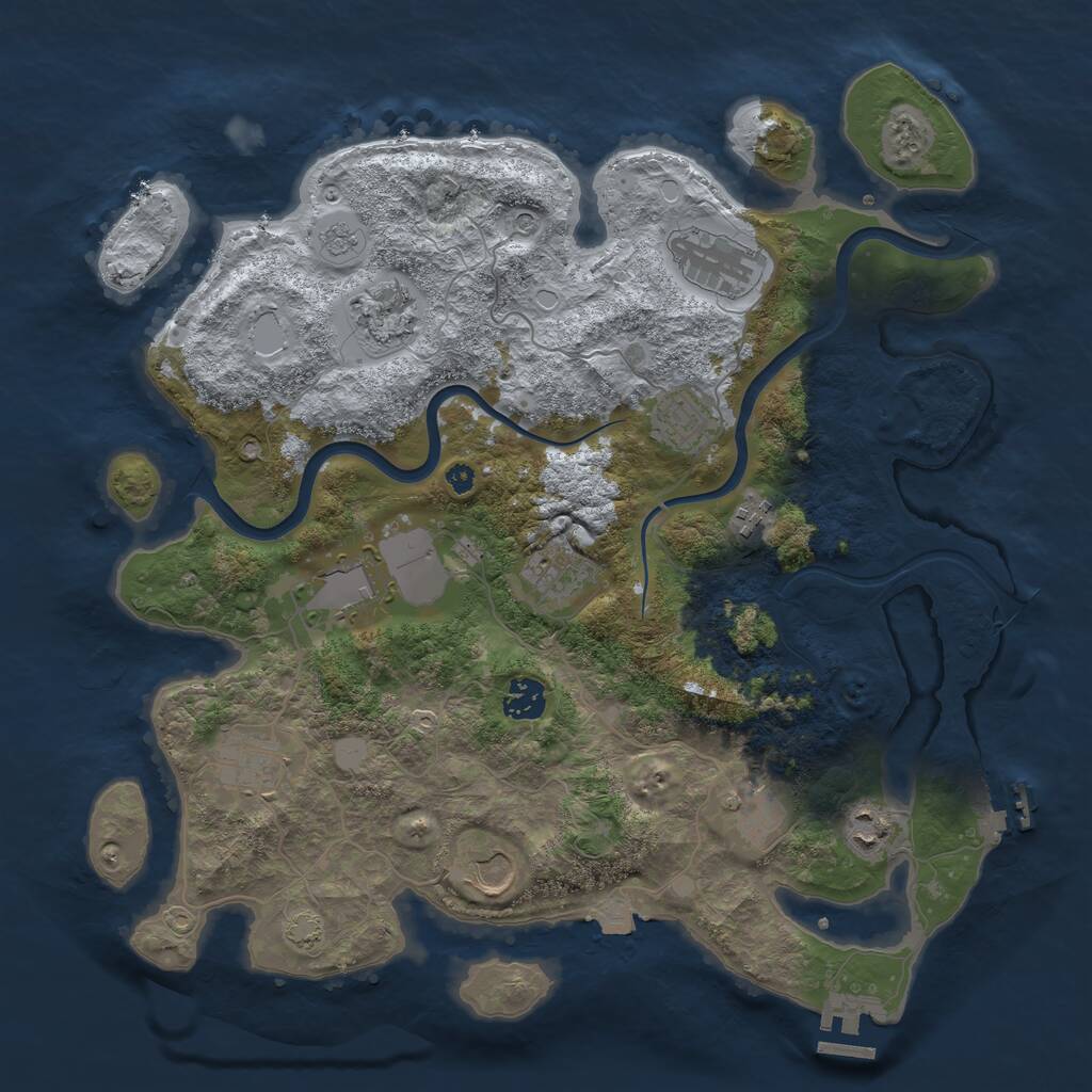 Rust Map: Procedural Map, Size: 3800, Seed: 1622798283, 17 Monuments