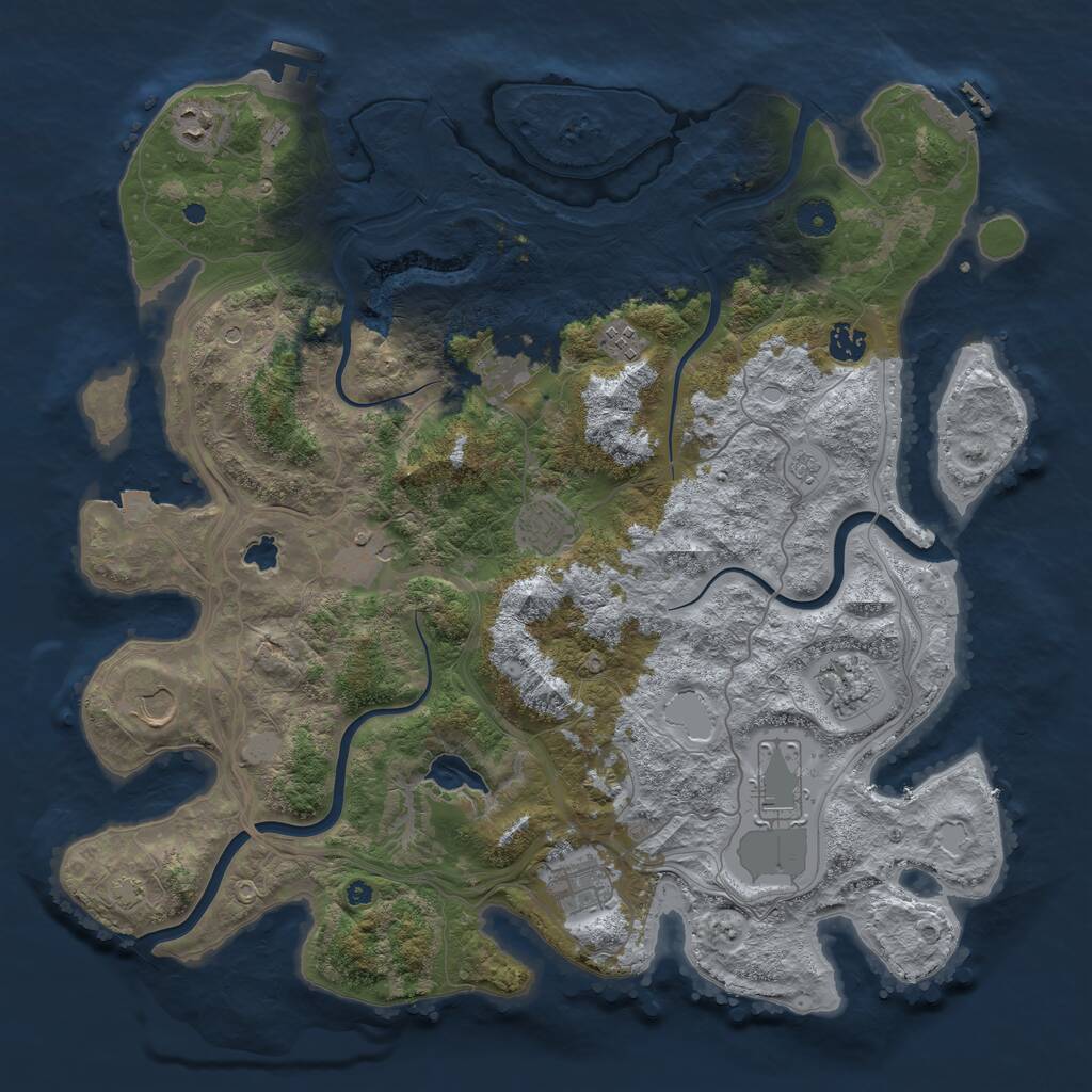 Rust Map: Procedural Map, Size: 4250, Seed: 744261329, 16 Monuments