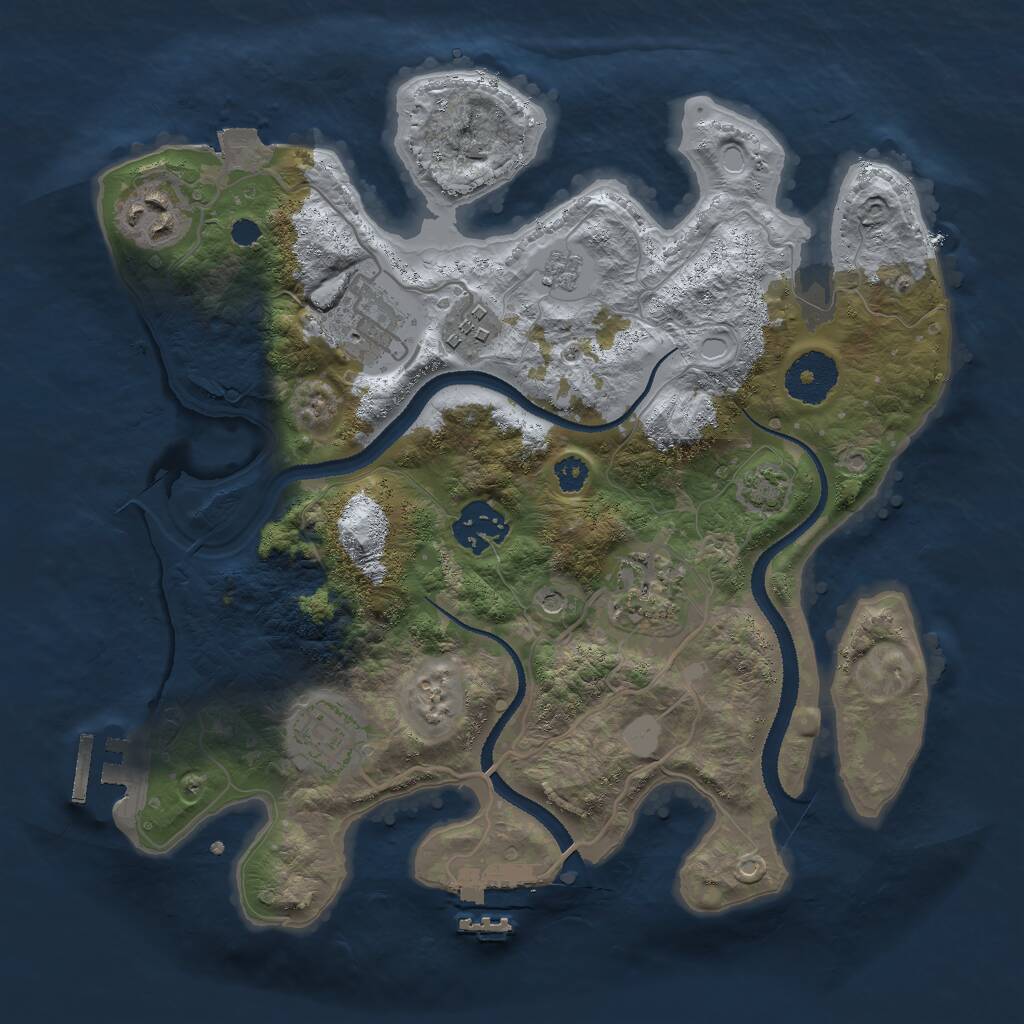Rust Map: Procedural Map, Size: 3000, Seed: 428432062, 12 Monuments