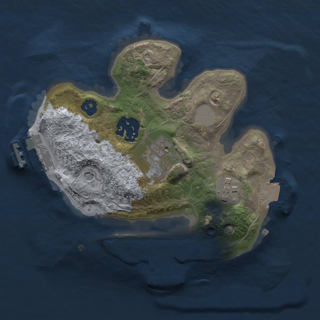 Rust Map: Procedural Map, Size: 2000, Seed: 540927396, 7 Monuments