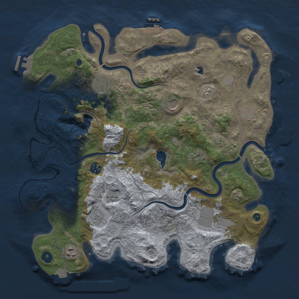 Rust Map: Procedural Map, Size: 4000, Seed: 640021304, 15 Monuments