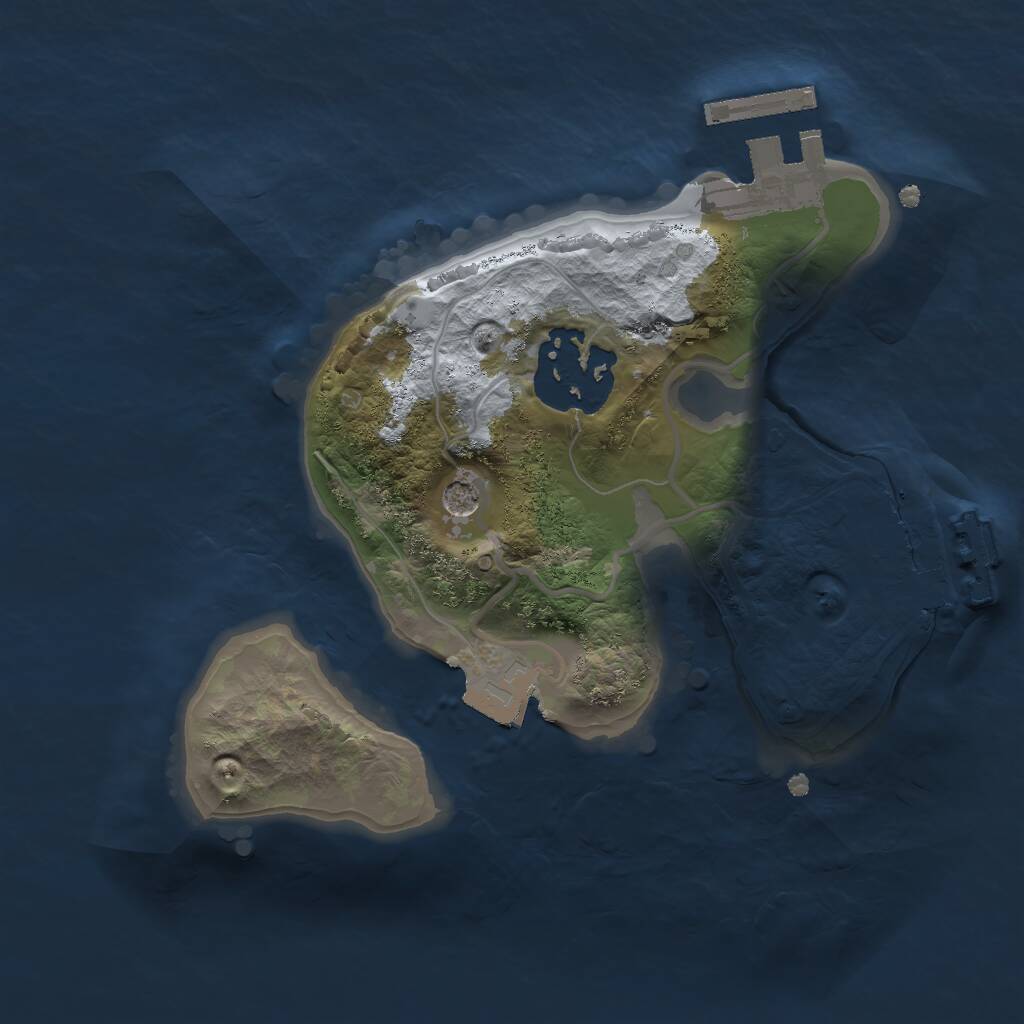 Rust Map: Procedural Map, Size: 1850, Seed: 540753448, 5 Monuments