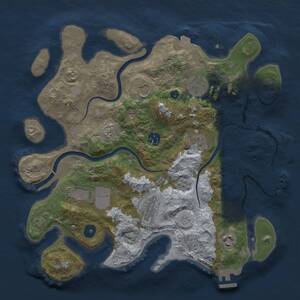 Thumbnail Rust Map: Procedural Map, Size: 3500, Seed: 133632456, 14 Monuments