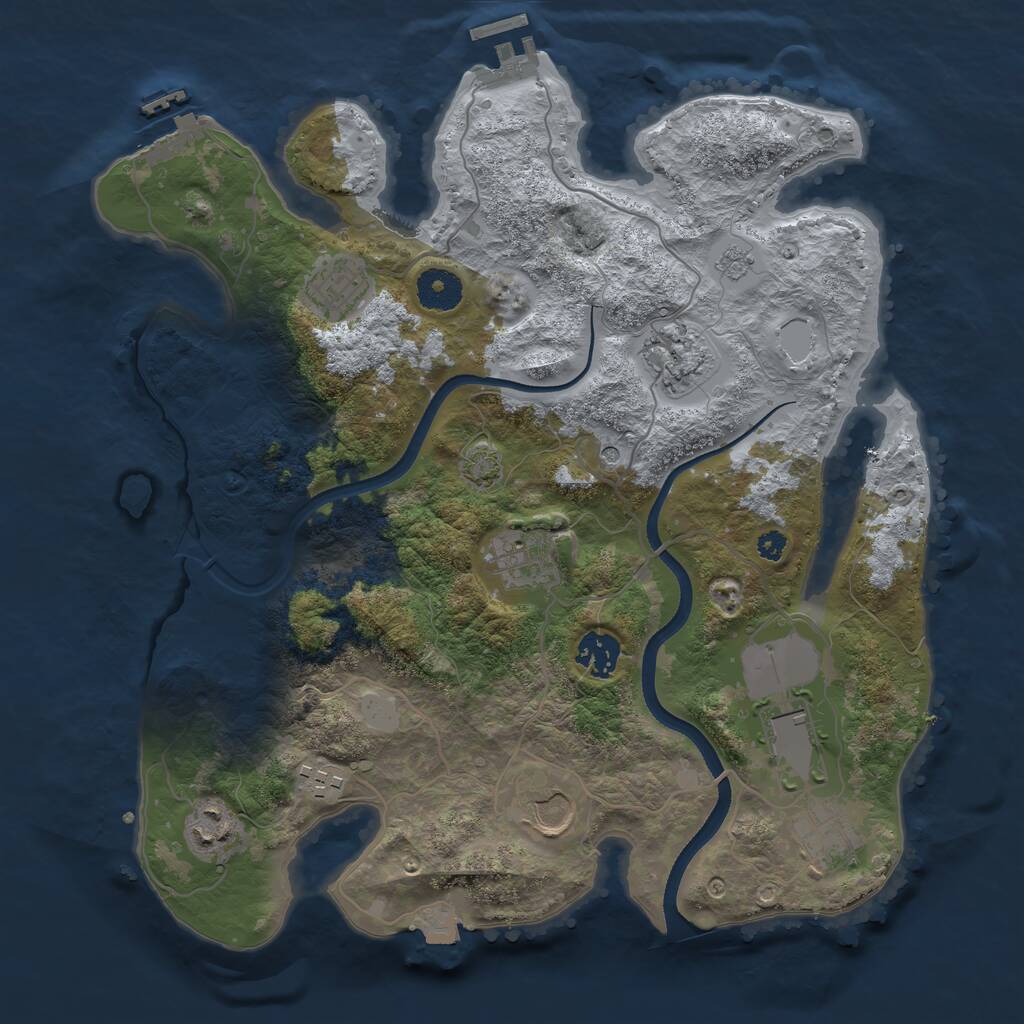 Rust Map: Procedural Map, Size: 3500, Seed: 855019116, 15 Monuments
