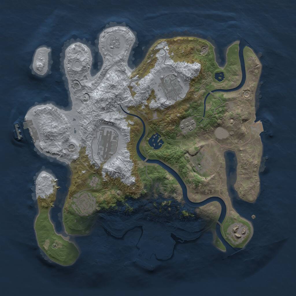 Rust Map: Procedural Map, Size: 3000, Seed: 42018769, 12 Monuments