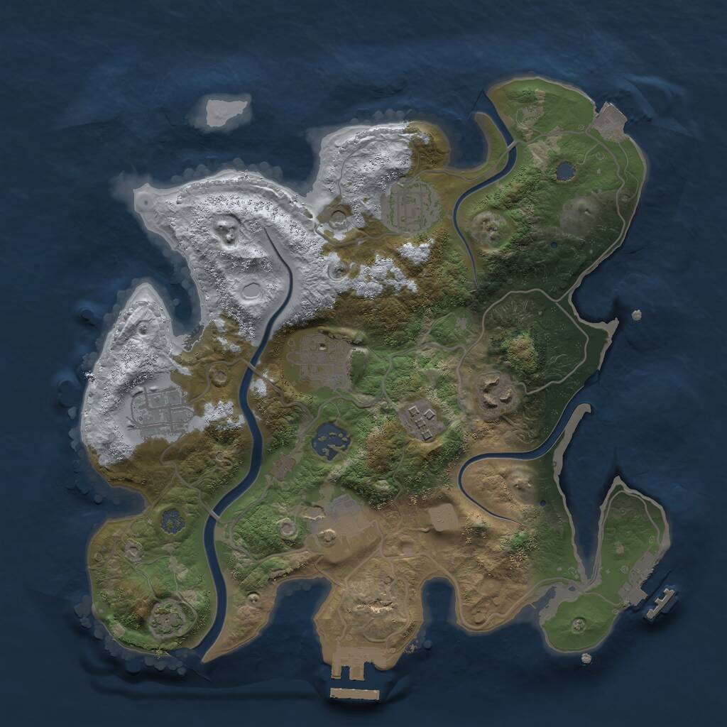 Rust Map: Procedural Map, Size: 3000, Seed: 6134612, 14 Monuments