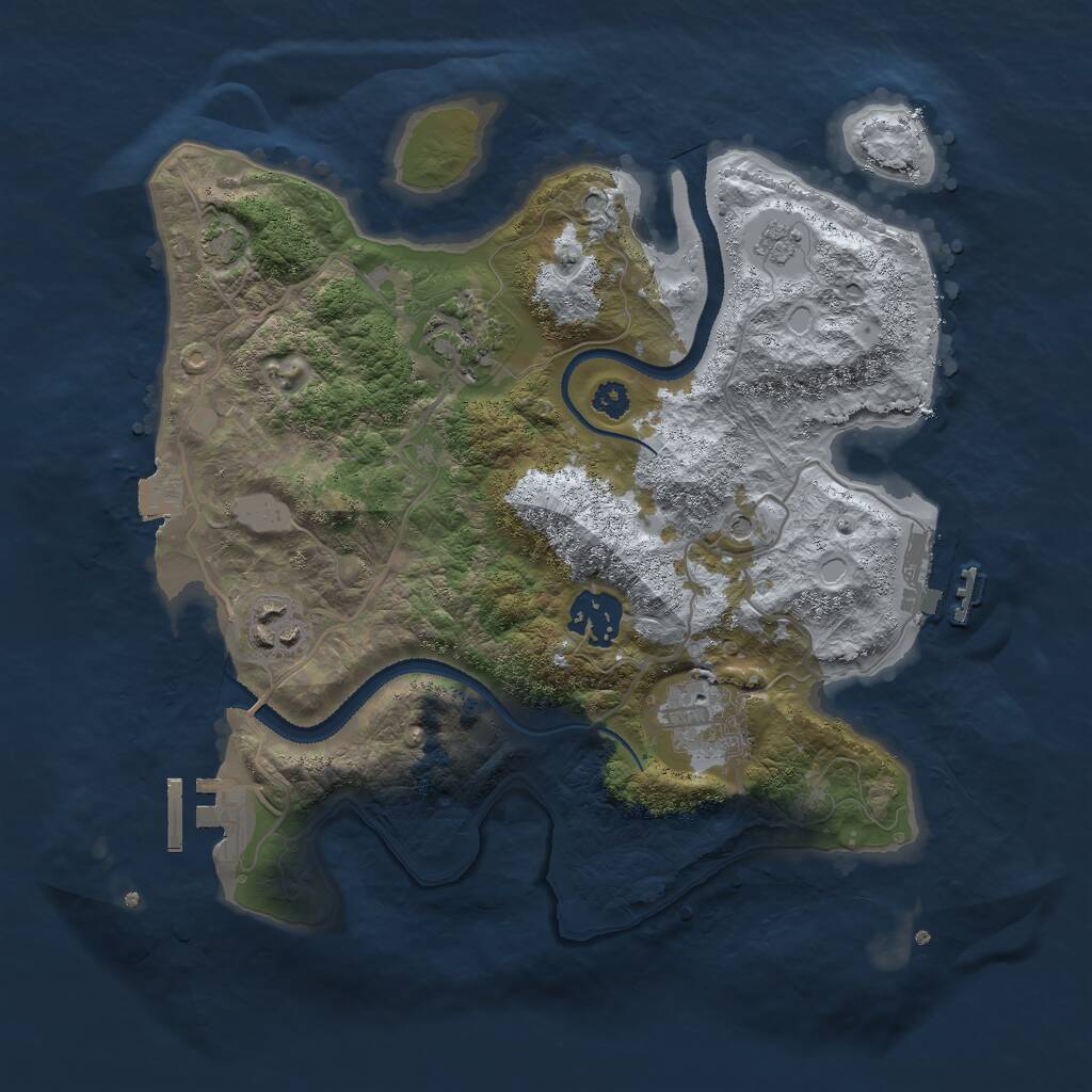 Rust Map: Procedural Map, Size: 3000, Seed: 1084543750, 10 Monuments