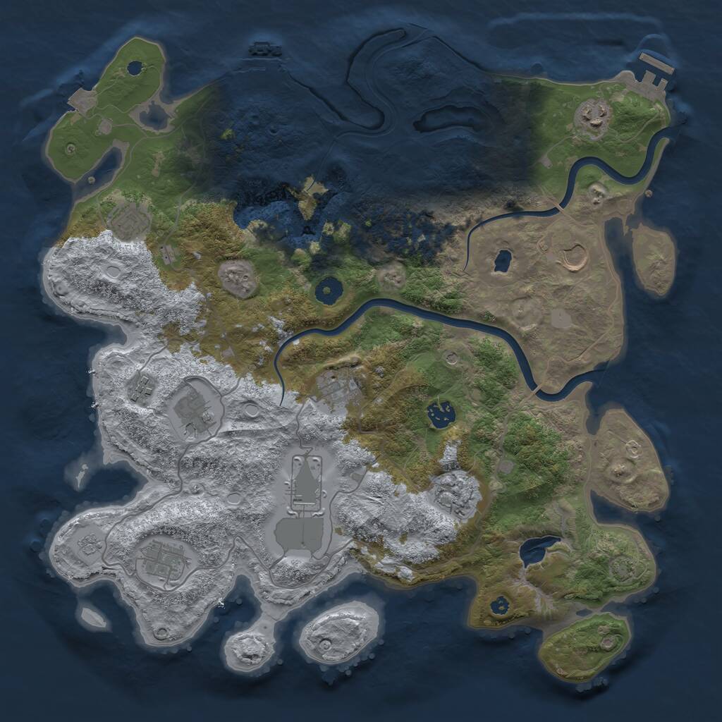 Rust Map: Procedural Map, Size: 4000, Seed: 5791699, 16 Monuments