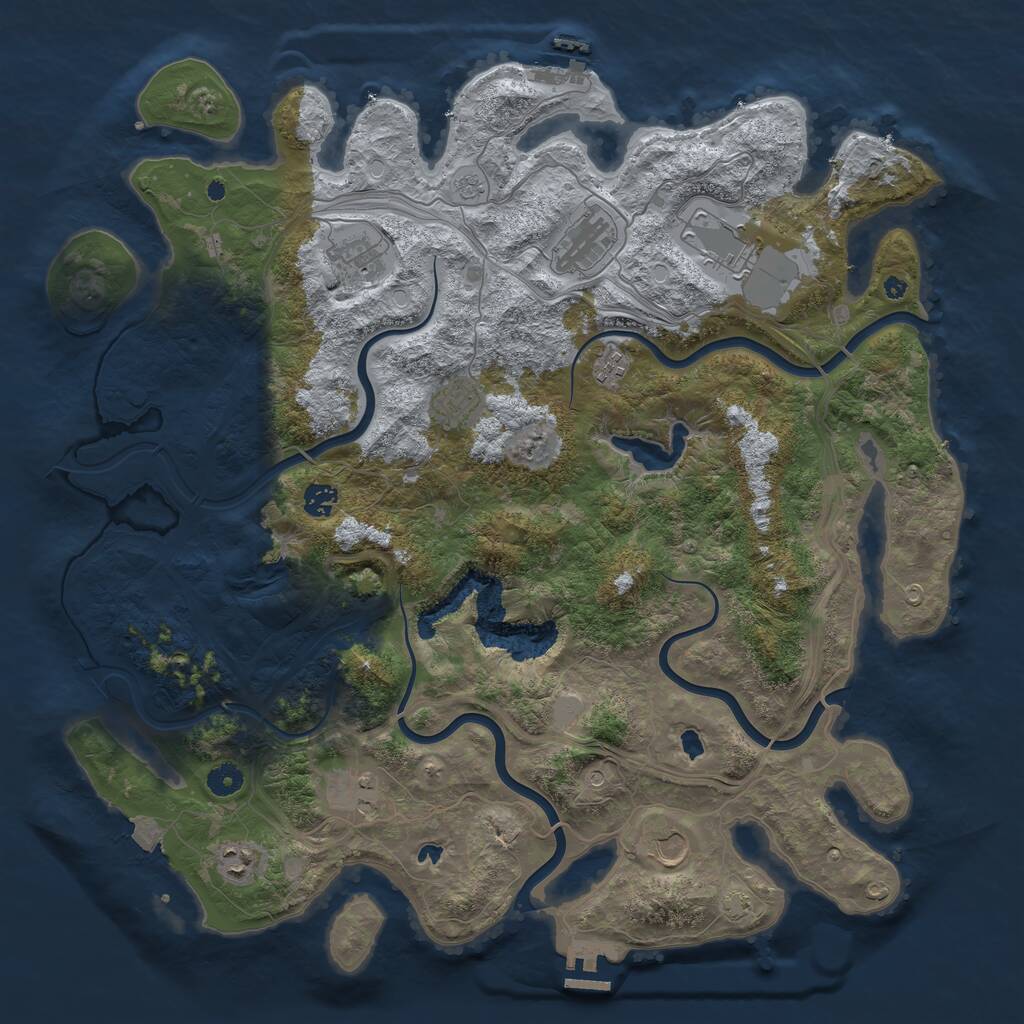 Rust Map: Procedural Map, Size: 4500, Seed: 1630611288, 15 Monuments