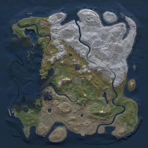 Thumbnail Rust Map: Procedural Map, Size: 4500, Seed: 133780154, 17 Monuments