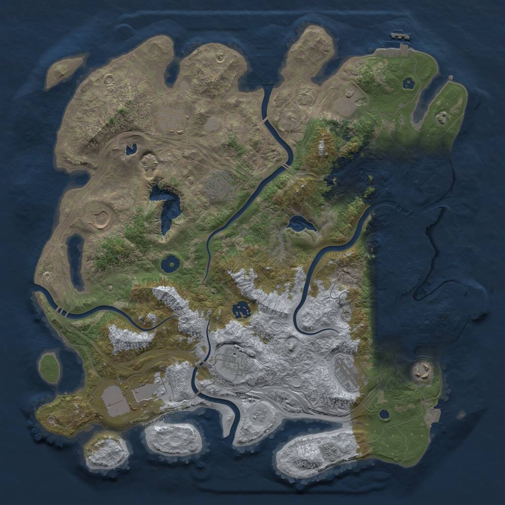 Rust Map: Procedural Map, Size: 4250, Seed: 2130986622, 16 Monuments