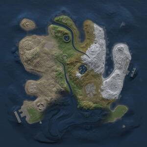 Thumbnail Rust Map: Procedural Map, Size: 2500, Seed: 395500045, 9 Monuments