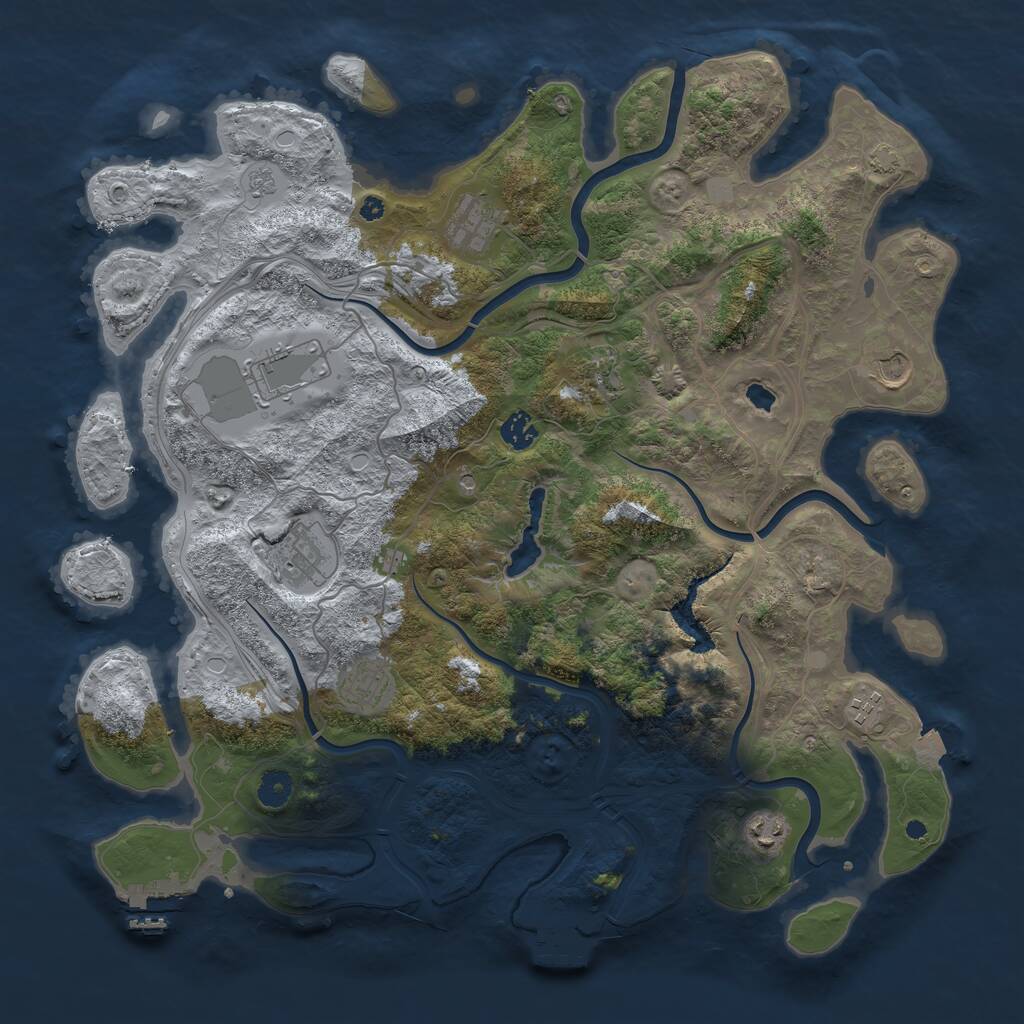 Rust Map: Procedural Map, Size: 4250, Seed: 158552190, 15 Monuments