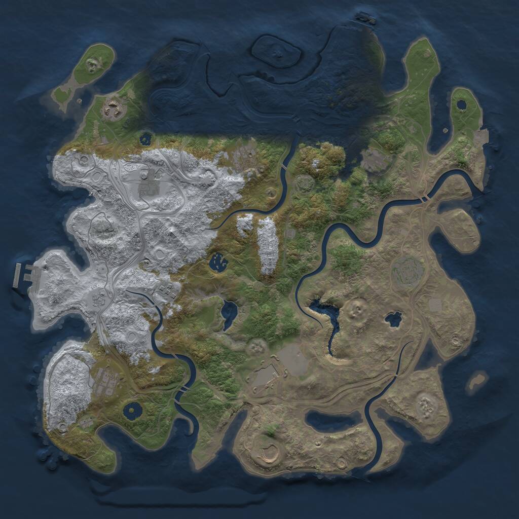 Rust Map: Procedural Map, Size: 4250, Seed: 185118018, 16 Monuments