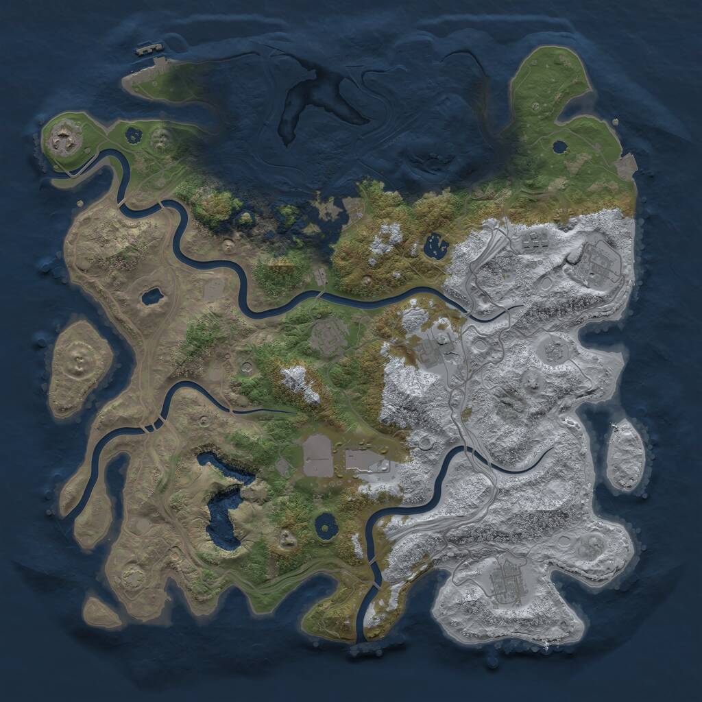 Rust Map: Procedural Map, Size: 4250, Seed: 775494001, 15 Monuments