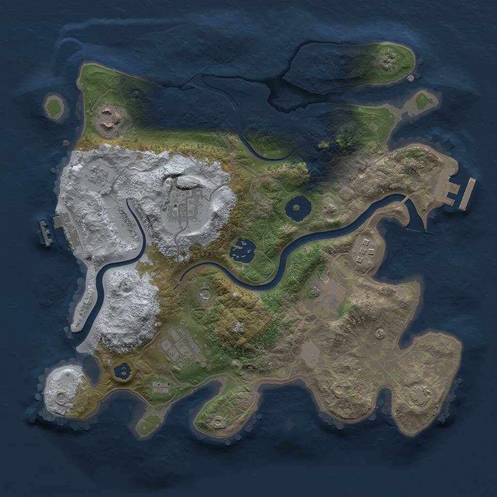 Rust Map: Procedural Map, Size: 3000, Seed: 6967420, 12 Monuments