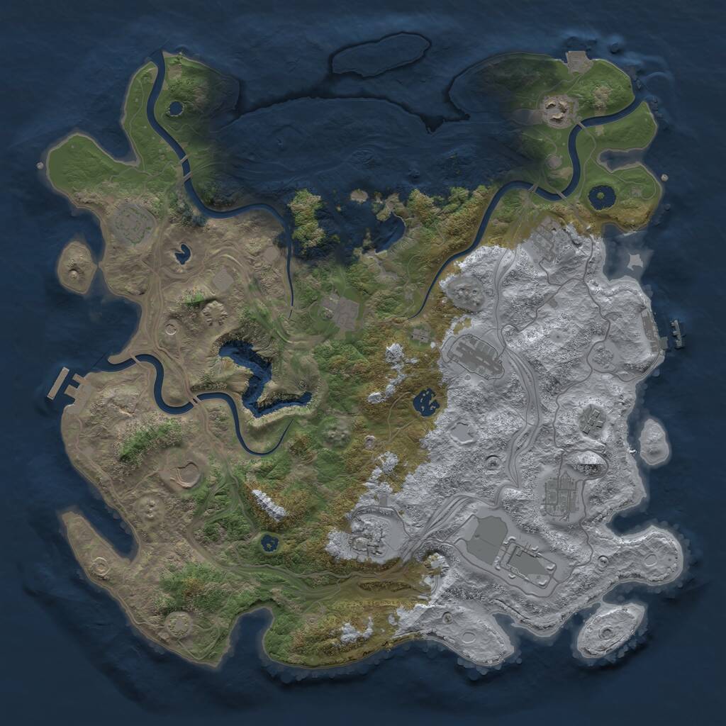 Rust Map: Procedural Map, Size: 4250, Seed: 792951860, 17 Monuments