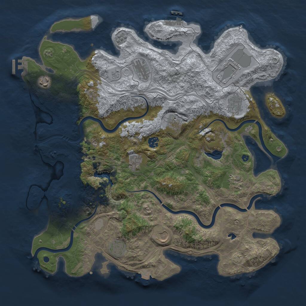 Rust Map: Procedural Map, Size: 4250, Seed: 2047972963, 17 Monuments