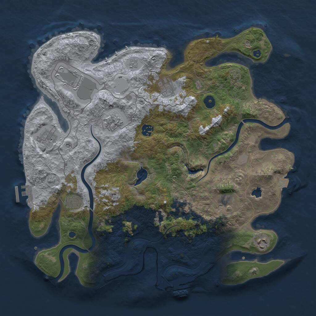 Rust Map: Procedural Map, Size: 4000, Seed: 7235463, 15 Monuments