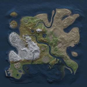 Thumbnail Rust Map: Procedural Map, Size: 3000, Seed: 1681430310, 12 Monuments