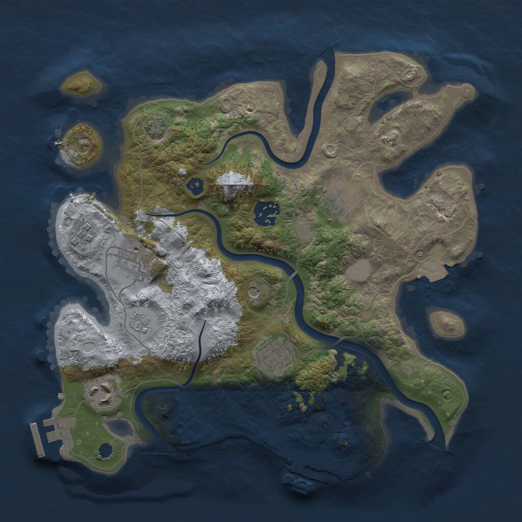 Rust Map: Procedural Map, Size: 3000, Seed: 1681430310, 12 Monuments