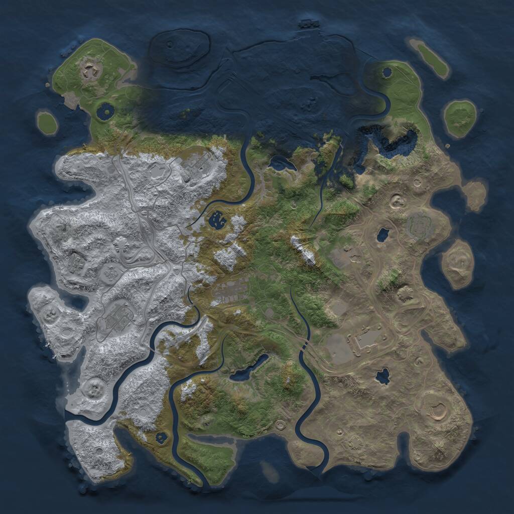 Rust Map: Procedural Map, Size: 4500, Seed: 92383298, 15 Monuments