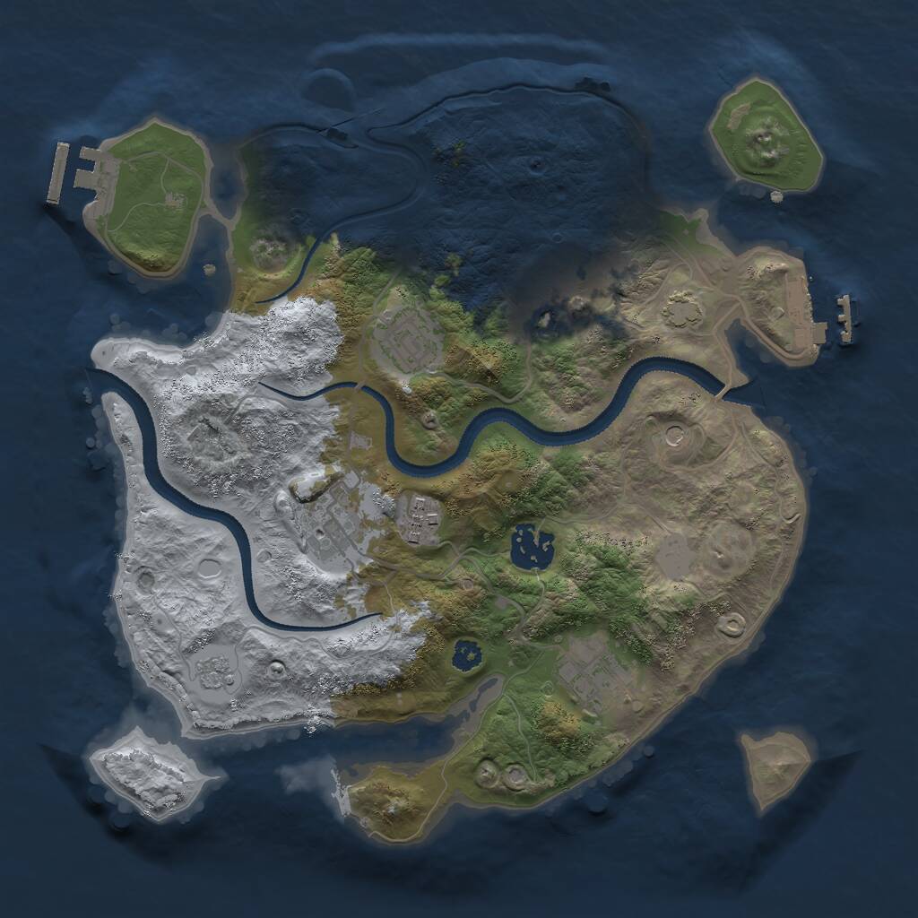 Rust Map: Procedural Map, Size: 3000, Seed: 9765452, 12 Monuments