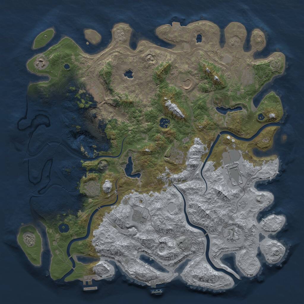 Rust Map: Procedural Map, Size: 4500, Seed: 495667788, 17 Monuments