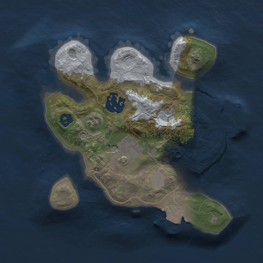 Rust Map: Procedural Map, Size: 2000, Seed: 1564518027, 5 Monuments