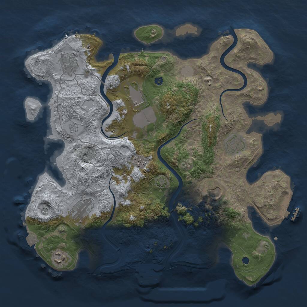 Rust Map: Procedural Map, Size: 3500, Seed: 66880027, 13 Monuments