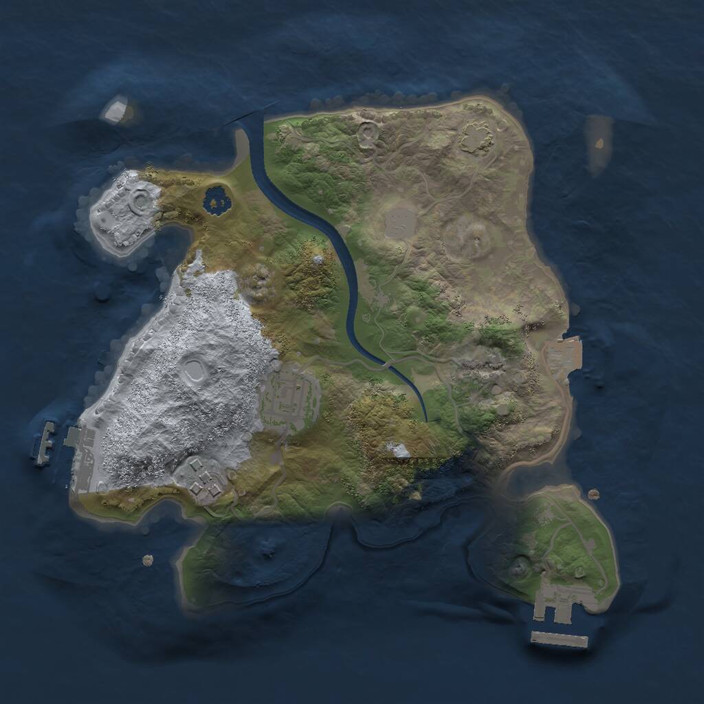 Rust Map: Procedural Map, Size: 2500, Seed: 1945413753, 6 Monuments