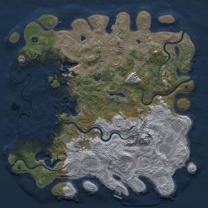 Thumbnail Rust Map: Procedural Map, Size: 5000, Seed: 328647, 17 Monuments