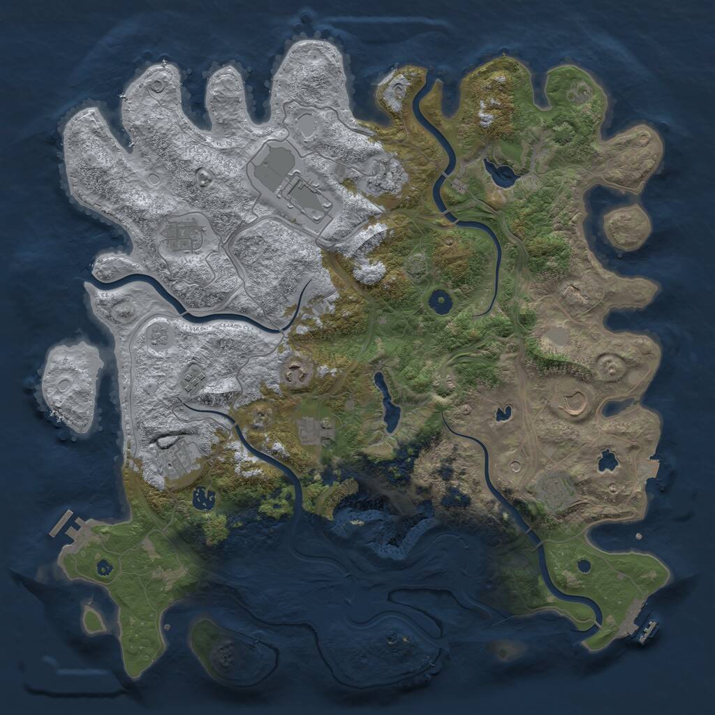 Rust Map: Procedural Map, Size: 4500, Seed: 1798017556, 16 Monuments