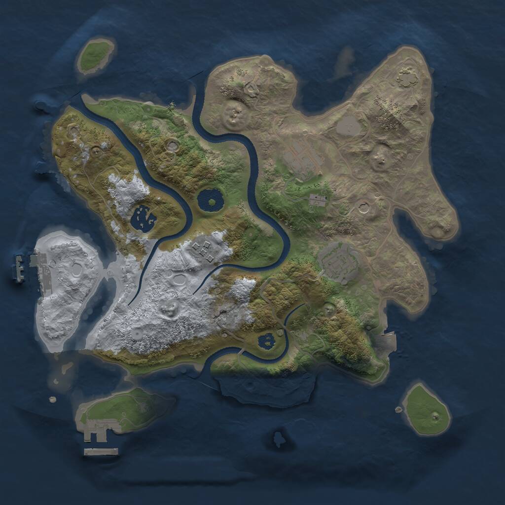 Rust Map: Procedural Map, Size: 3000, Seed: 68462, 9 Monuments