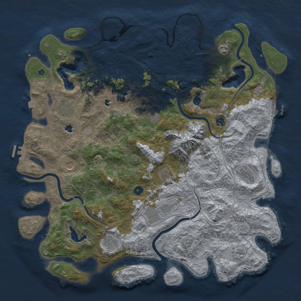 Rust Map: Procedural Map, Size: 5000, Seed: 12465, 17 Monuments