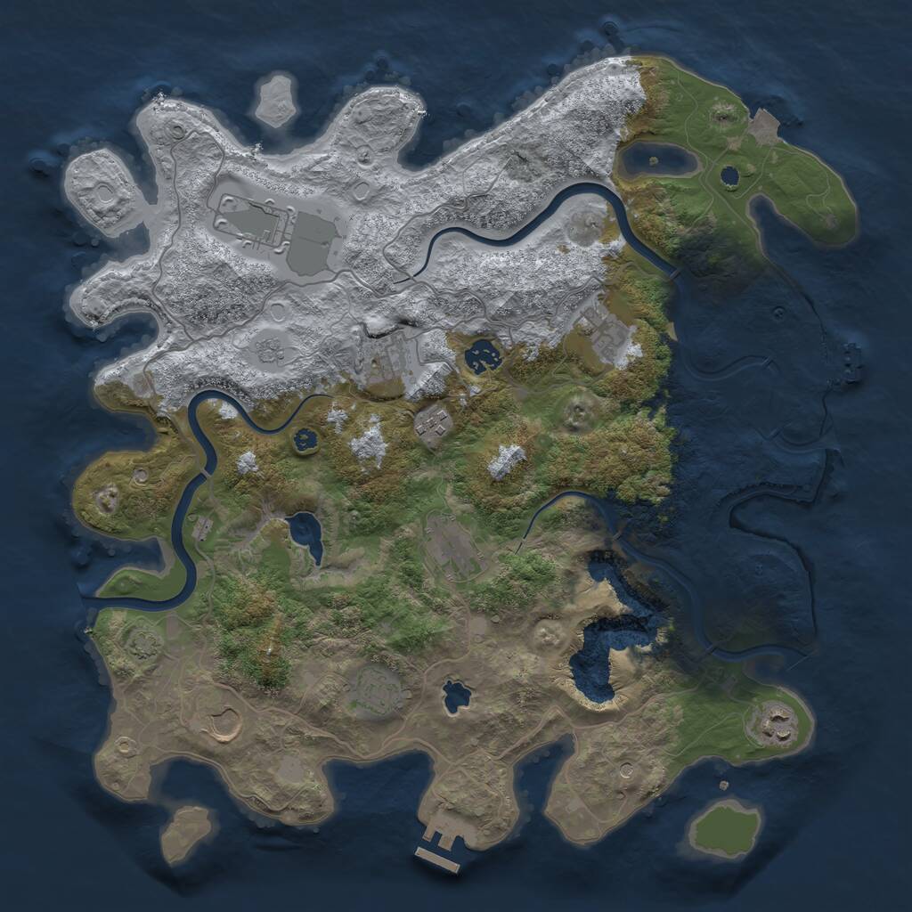 Rust Map: Procedural Map, Size: 4000, Seed: 37846, 15 Monuments