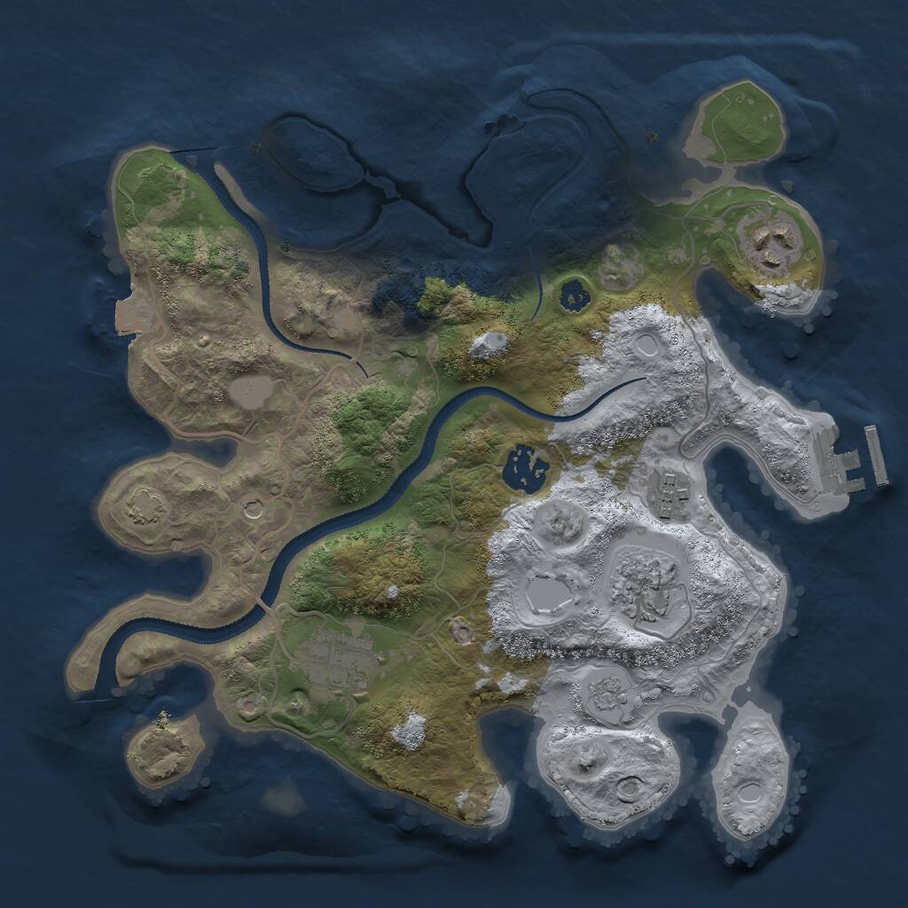 Rust Map: Procedural Map, Size: 3000, Seed: 973163372, 10 Monuments