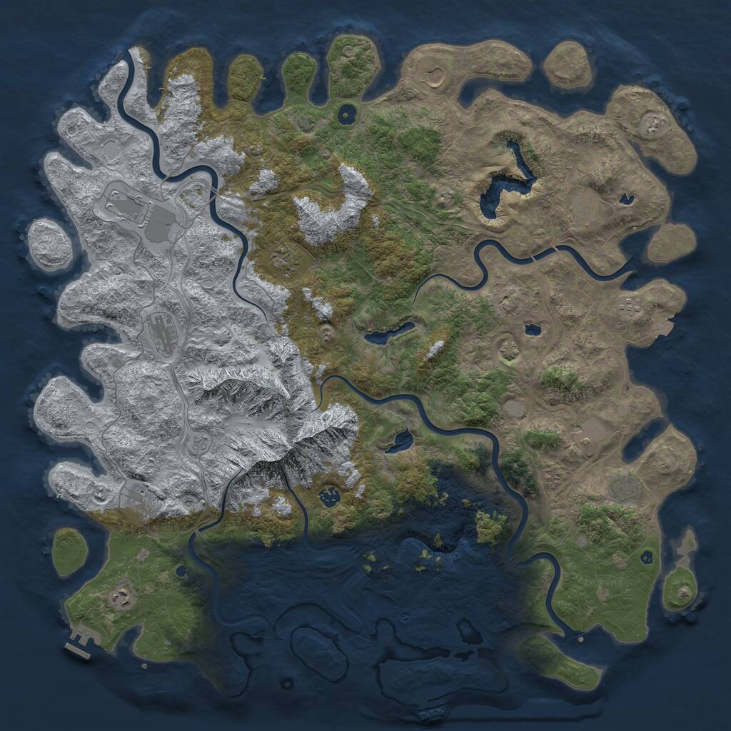 Rust Map: Procedural Map, Size: 5500, Seed: 978434137, 17 Monuments