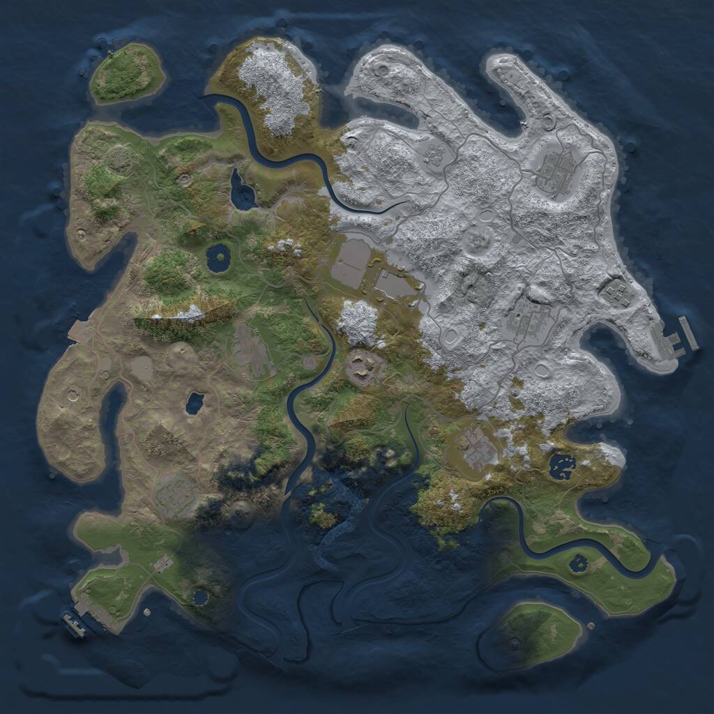 Rust Map: Procedural Map, Size: 4000, Seed: 65723, 15 Monuments