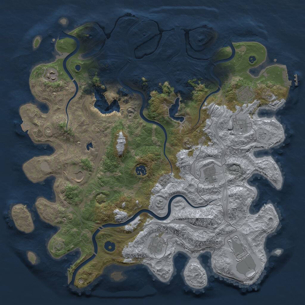 Rust Map: Procedural Map, Size: 4250, Seed: 2094464359, 14 Monuments