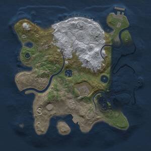 Thumbnail Rust Map: Procedural Map, Size: 3000, Seed: 1296996147, 10 Monuments