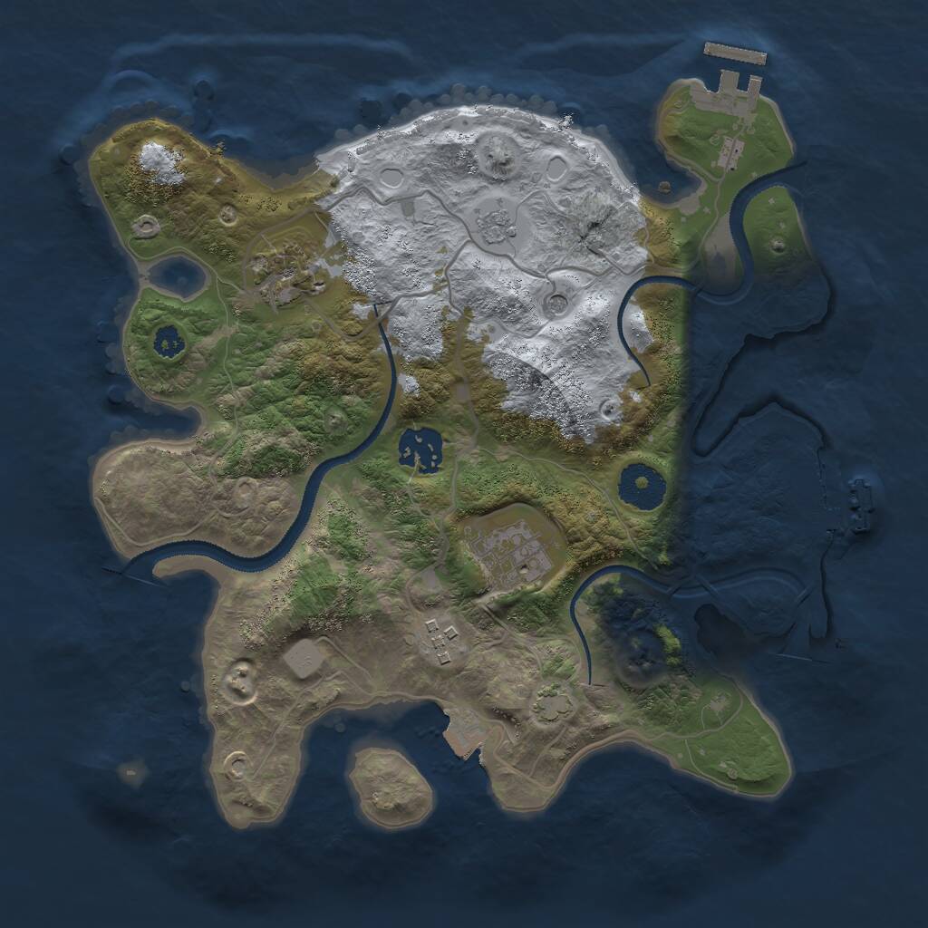 Rust Map: Procedural Map, Size: 3000, Seed: 1296996147, 10 Monuments