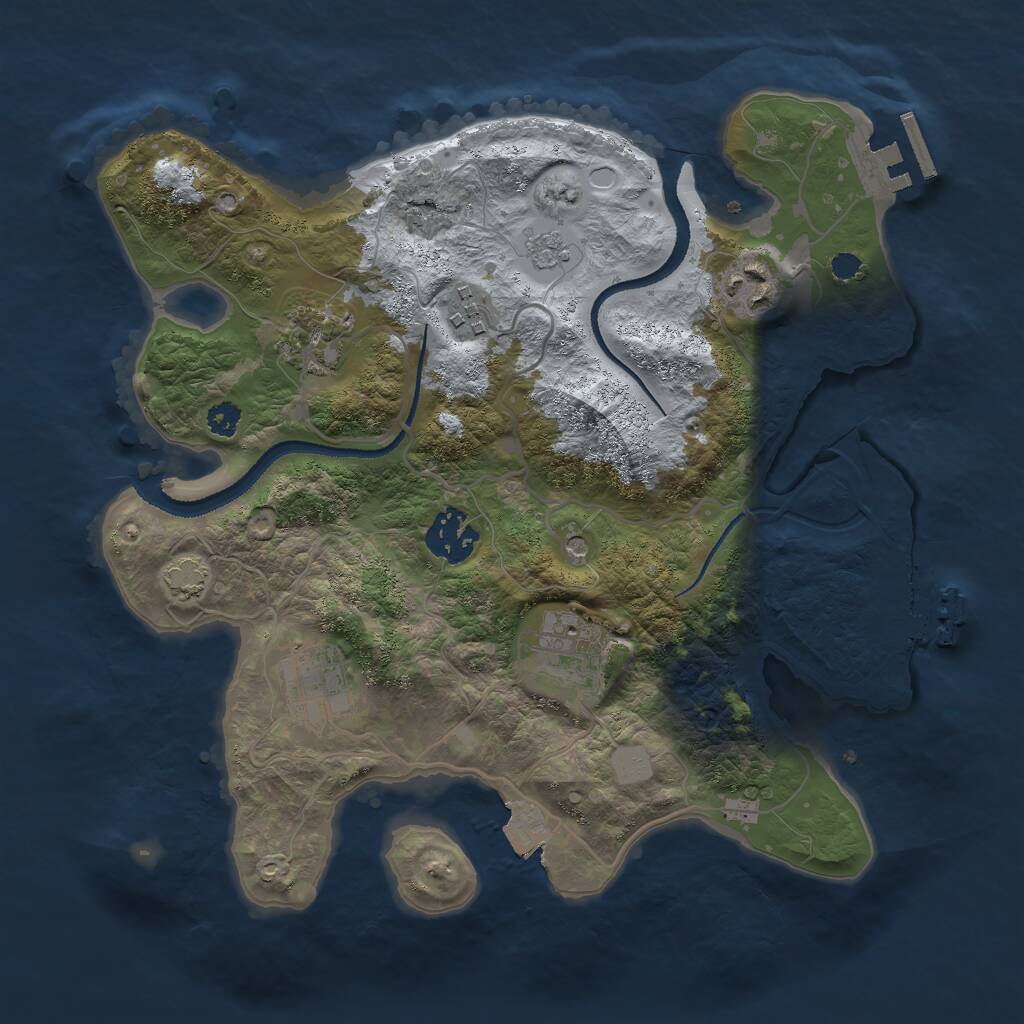 Rust Map: Procedural Map, Size: 3000, Seed: 1296996147, 12 Monuments