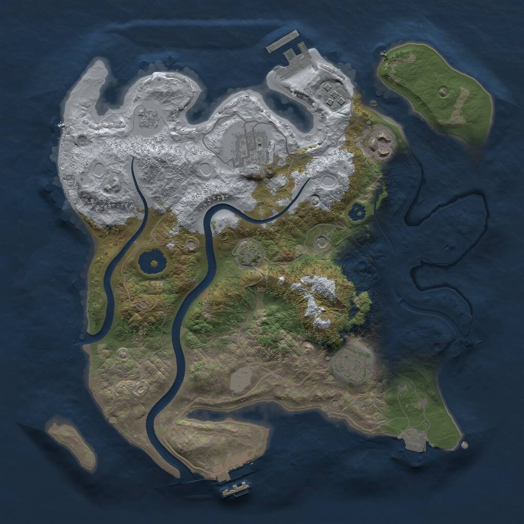Rust Map: Procedural Map, Size: 3000, Seed: 1532, 10 Monuments