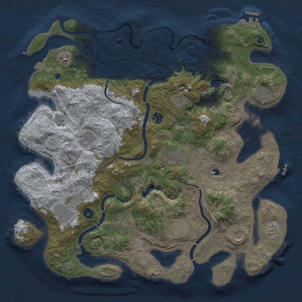 Rust Map: Procedural Map, Size: 4250, Seed: 565852069, 17 Monuments