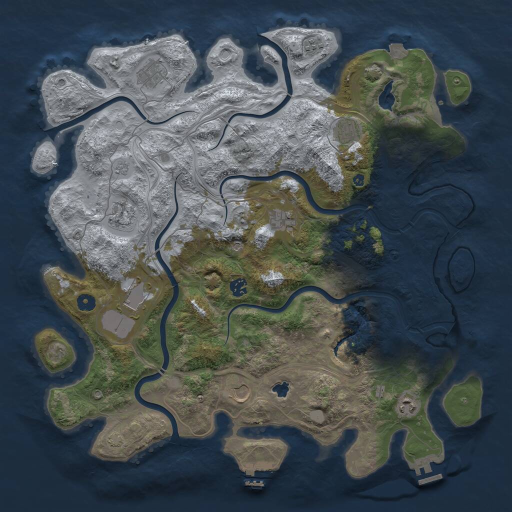 Rust Map: Procedural Map, Size: 4250, Seed: 351009380, 15 Monuments