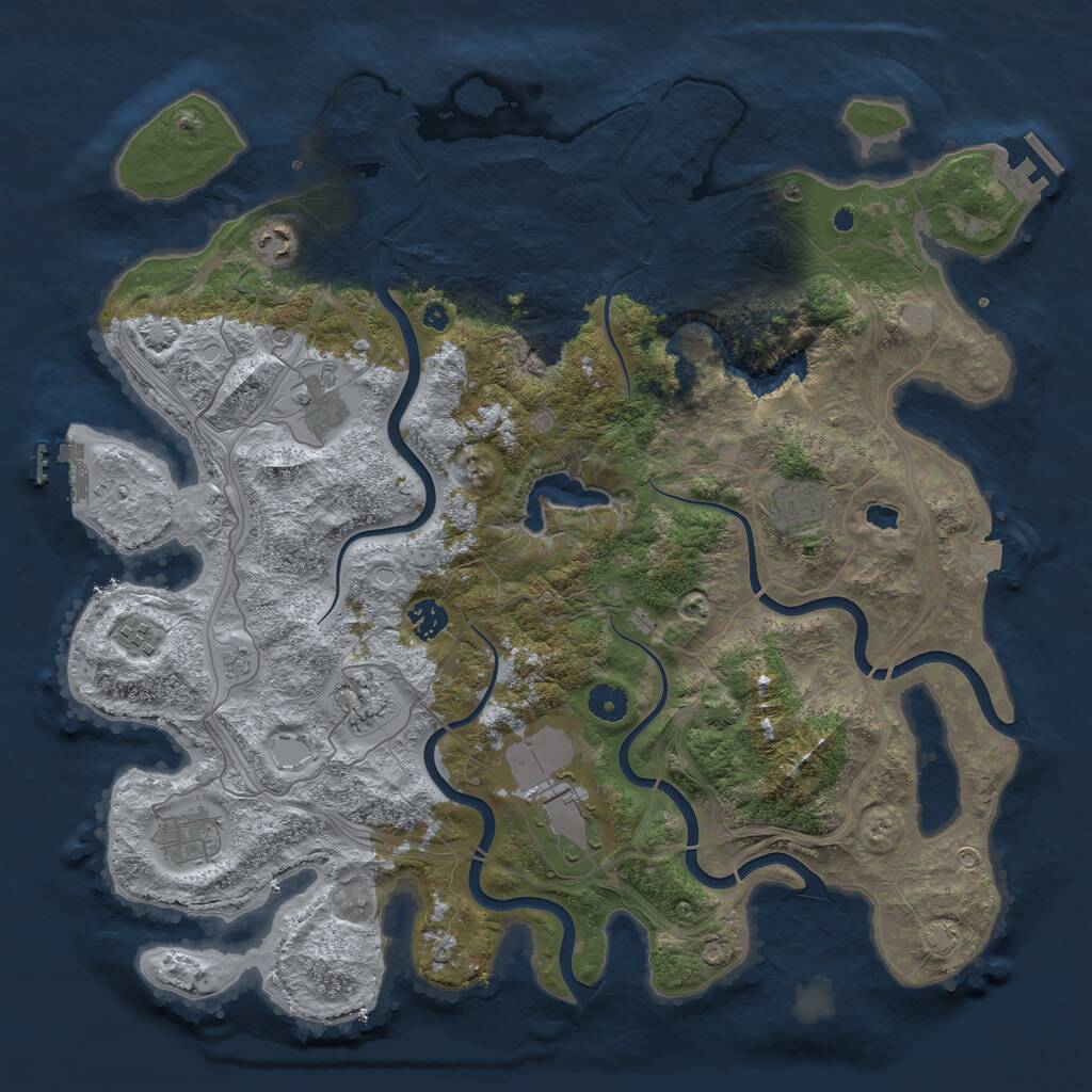 Rust Map: Procedural Map, Size: 4250, Seed: 931379873, 14 Monuments